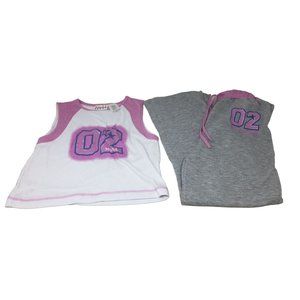 MUDD Sleep Girl's Size 12 Pajamas/PJs- Tank Top and Pants- Purple, Gray, White